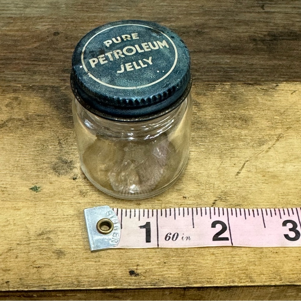 Vintage LANDFORD Vaseline Petroleum Jelly Glass Jar Tin Cap